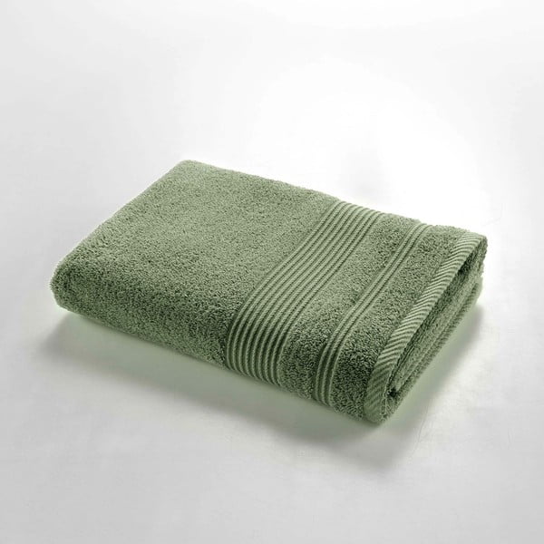 Kaki zelena bombažna brisača iz frotirja 70x130 cm Tendresse – douceur d'intérieur