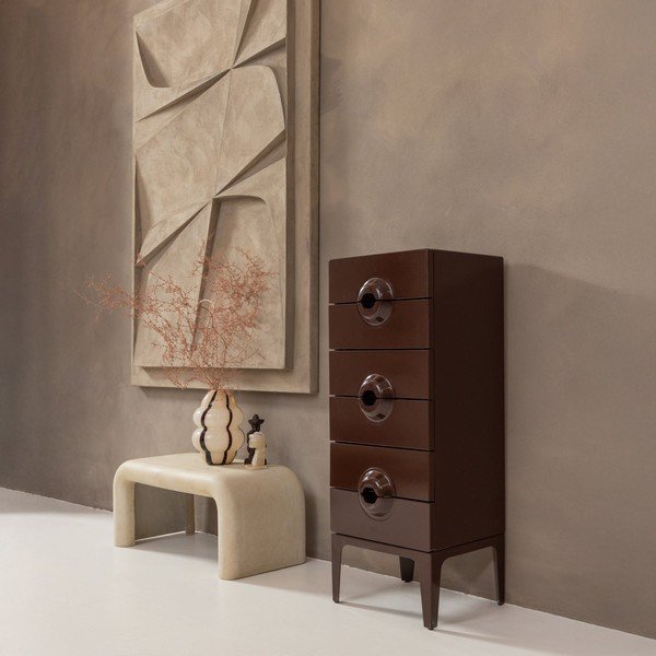 Kremno bele mizice v kamnitem dekorju v kompletu 2 ks 42x92 cm Stani – WOOOD-image-1