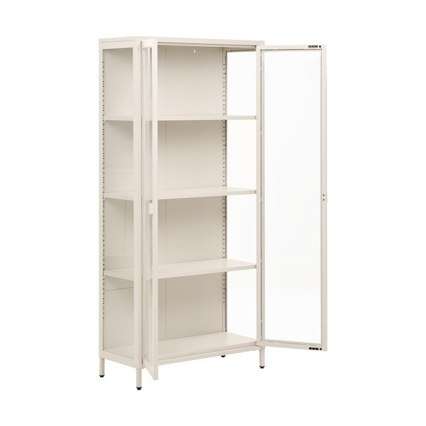 Kremno bela jeklena vitrina 80x175x35 cm Brisbane – House Nordic-image-3