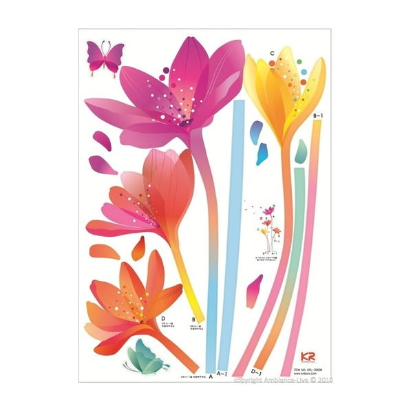 Set nalepk Ambiance Rainbow Flowers-image-2