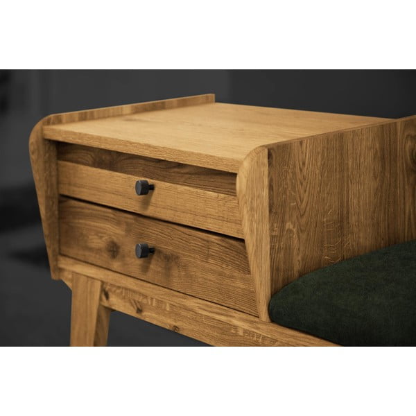 Hrastova klop s predali z zelenim sedežem Retro - The Beds-image-4