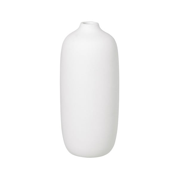 Bela keramična vaza Blomus Ceola, višina 18 cm