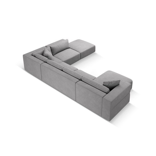 Svetlo siva kotna sedežna garnitura (desni kot/v obliki črke "U") Esther – Milo Casa-image-3