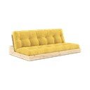Rumena raztegljiva sedežna garnitura iz rebrastega žameta 196 cm Base – Karup Design