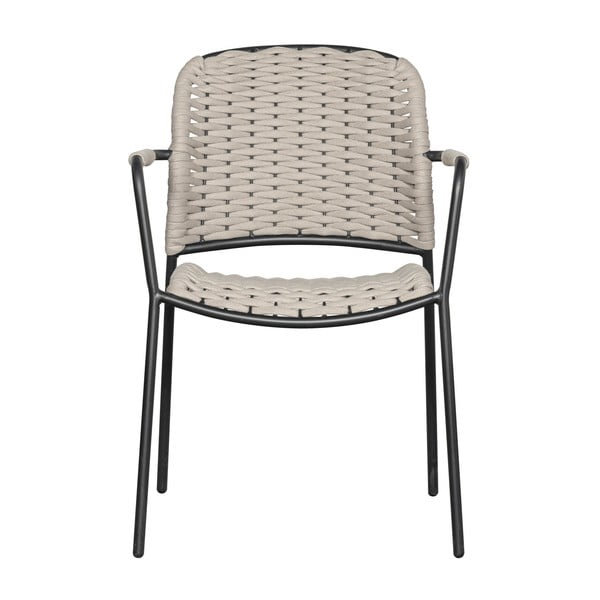 Črno-bež kovinski vrtni stoli v kompletu 2 ks Taku – Exotan