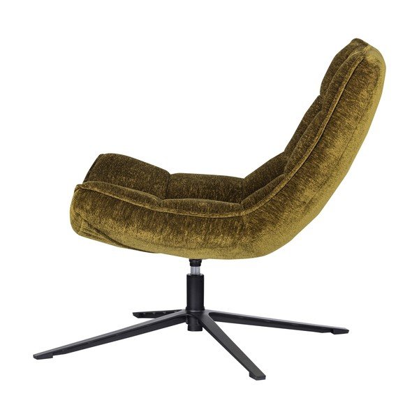 Zelen vrtljiv fotelj iz šenilje Maudi – WOOOD-image-3