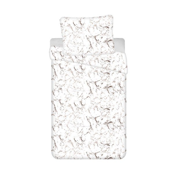 Bela/rjava enojna posteljnina iz mikropliša 140x200 cm – Jerry Fabrics
