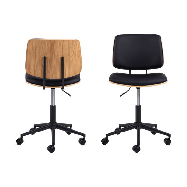 Črn pisarniški stol iz umetnega usnja Owen – Actona-image-4