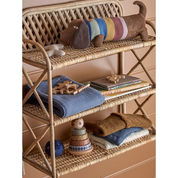 Temno modra bombažna otroška odeja 100x80 cm Muslin - Bloomingville Mini-image-1