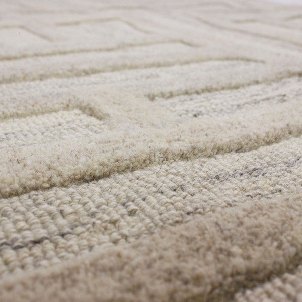 Sivo-bež ročno tkana volnena preproga 160x230 cm Elva  – Flair Rugs-image-4