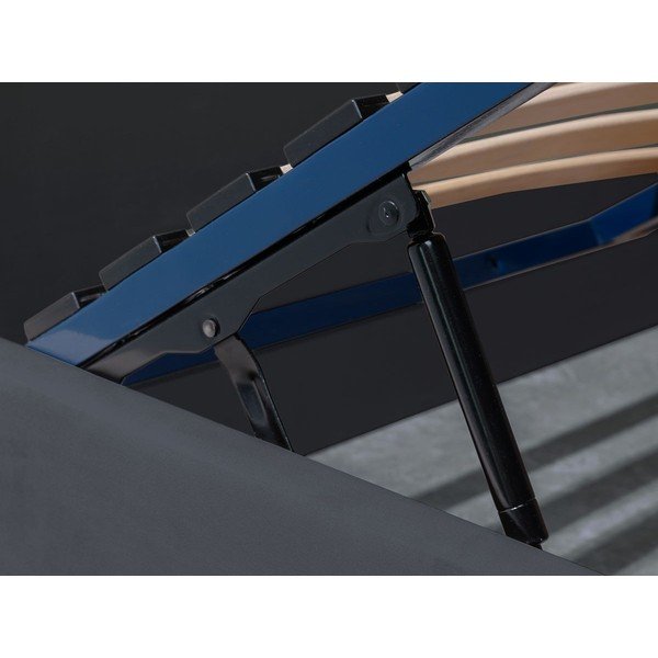 Temno siva oblazinjena zakonska postelja s prostorom za shranjevanje in letvenim dnom 160x200 cm Palmyre - Bobochic Paris-image-4