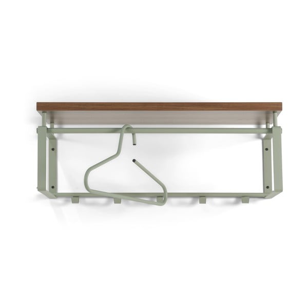 Rjav/prašno zelen kovinski stenski obešalnik s polico 70 cm Rex – Spinder Design-image-2