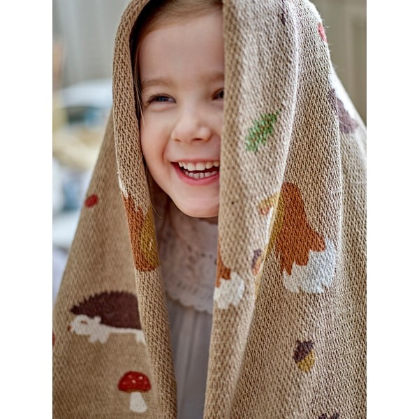 Rjava otroška odeja 130x160 cm Fall – Bloomingville Mini-image-2