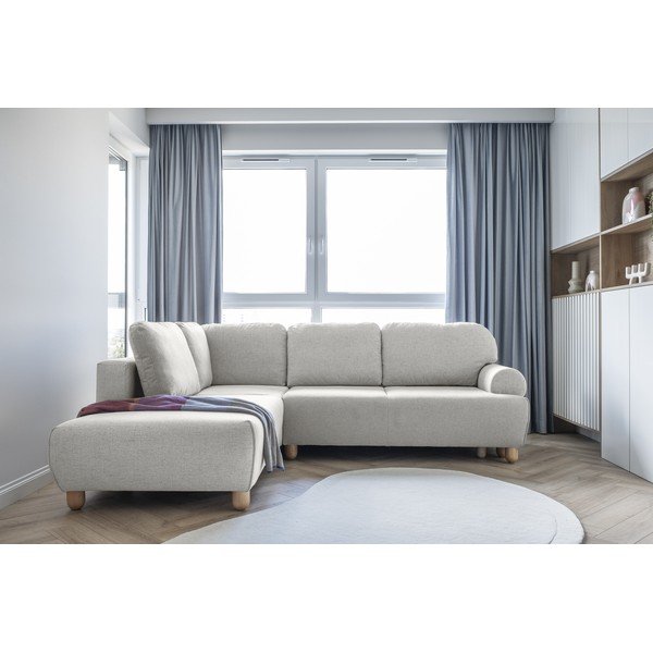 Kremno bel raztegljiv kotni kavč (levi kot) Bouncy Olli - Miuform-image-3