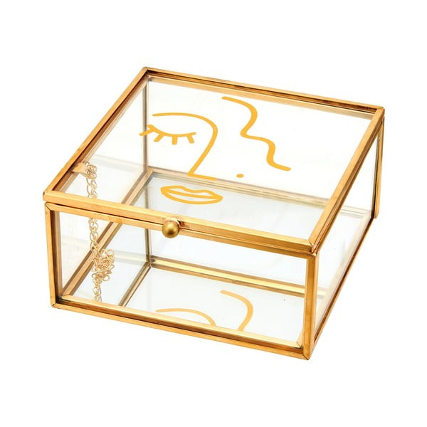 Škatlica za nakit z detajli v zlati barvi Sass & Belle Abstract Face
