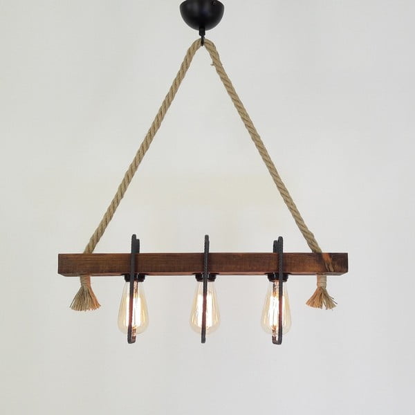 Lesena stropna viseča svetilka Demir, 3 žarnice-image-3