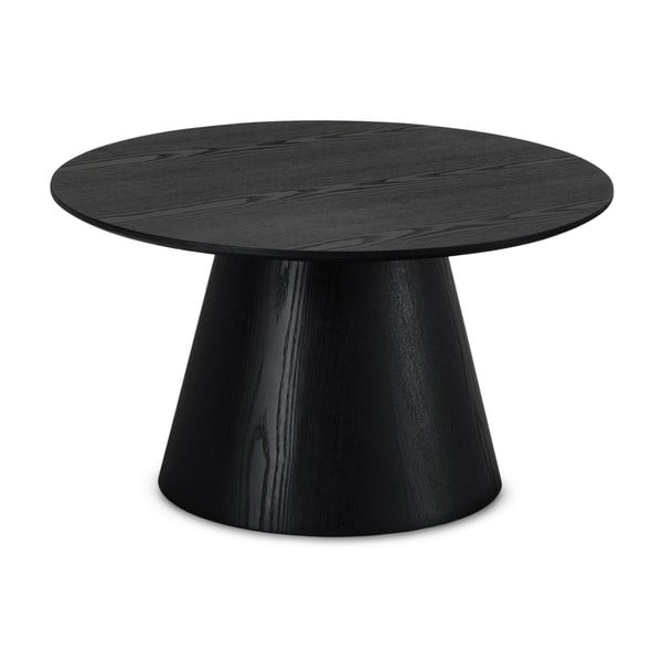 Črna mizica v hrastovem dekorju ø 80 cm Tango – Furnhouse