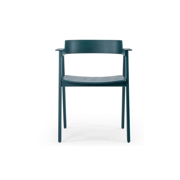 Modrozelen jedilni stol z nasloni za roke iz masivnega hrasta Flip – Gazzda-image-2