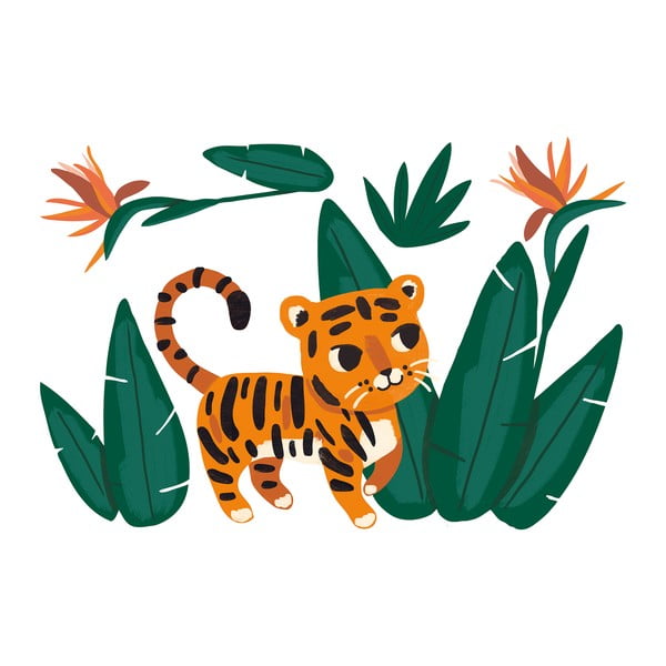 Nalepke 95x64 cm Jungle & Tiger – Lilipinso