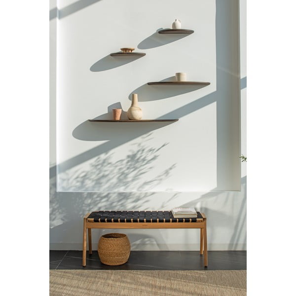 Klop črne in naravne barve Klupa - Gazzda-image-1