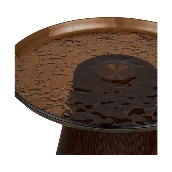 Okrogla stranska mizica s stekleno mizno ploščo ø 50 cm Orvieto – House Nordic-image-4