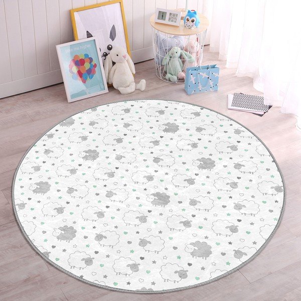 Bela/svetlo siva otroška preproga ø 80 cm Comfort – Mila Home-image-2
