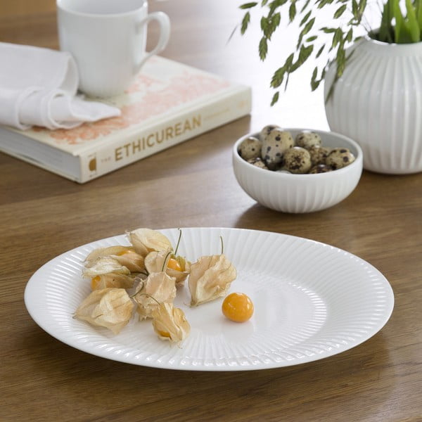 Bel porcelanast krožnik Kähler Design Hammershoi, ⌀ 34 cm-image-1