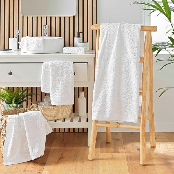 Bela bombažna brisača iz frotirja 70x130 cm Madeira – douceur d'intérieur-image-3