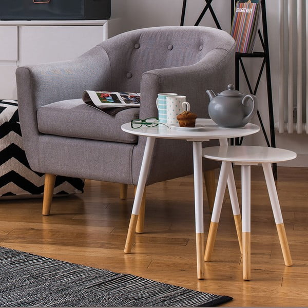 Okrogle stranske mizice v kompletu 2 ks ø Viborg – Premier Housewares-image-2