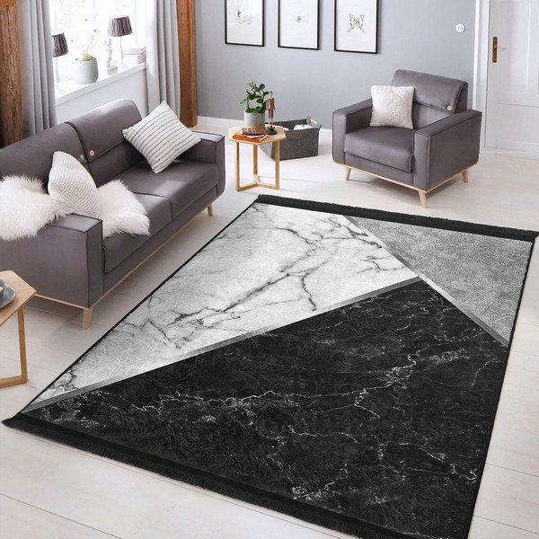 Belo-črna preproga 80x150 cm - Mila Home-image-1