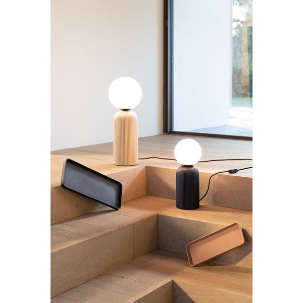 Modra keramična namizna svetilka s steklenim senčilom (višina 38 cm) Dash – Zuiver-image-2