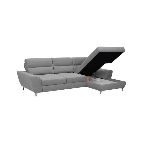 Svetlo siva Windsor & Co Sofas Omega raztegljiv kavč, desni kot-image-4