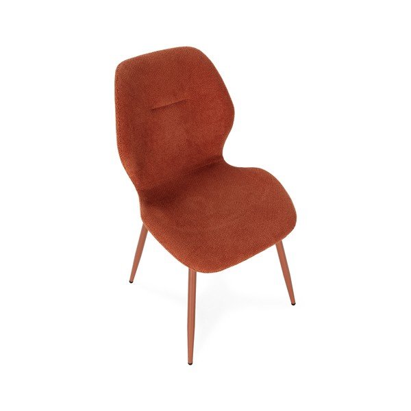 Oblazinjeni jedilni stoli v kompletu 4 ks v barvi terakote Ansu – Marckeric-image-3