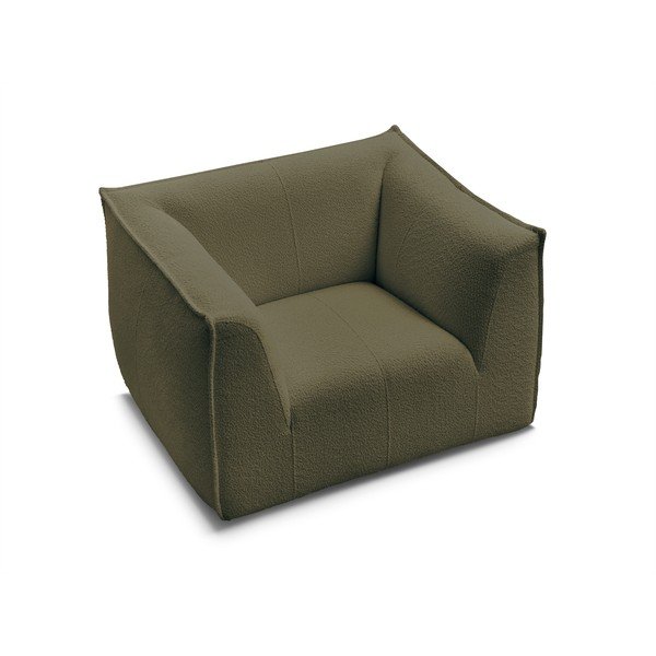 Zelen fotelj iz tkanine bouclé Giorgia – Bobochic Paris-image-4