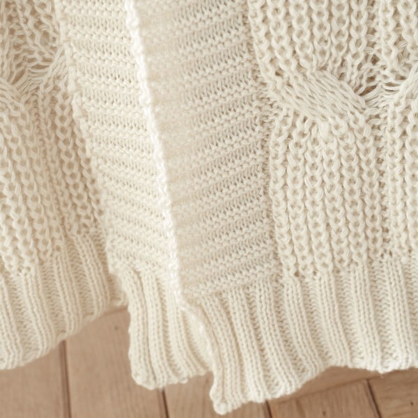 Bela/bež pletena odeja 130x170 cm Chunky Marl Knit – Catherine Lansfield-image-2