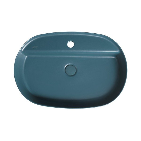 Modrozelen keramičen umivalnik 60x40 cm Infinity Oval – Sapho-image-1
