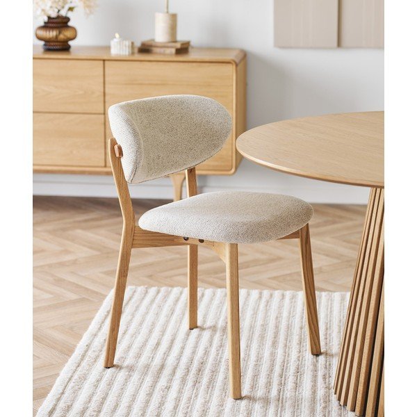 Bež/v naravni barvi oblazinjen jedilni stol Dunkirk – House Nordic-image-1