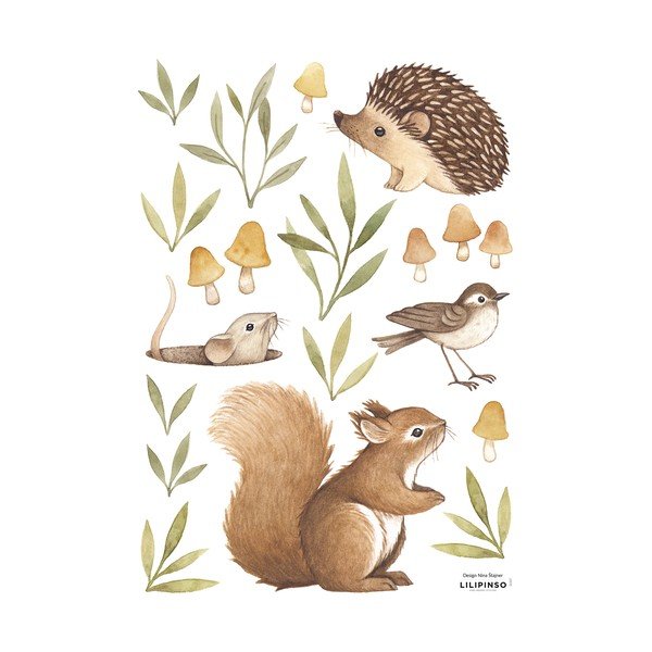 Nalepke 30x42 cm Little Forest Animals – Lilipinso