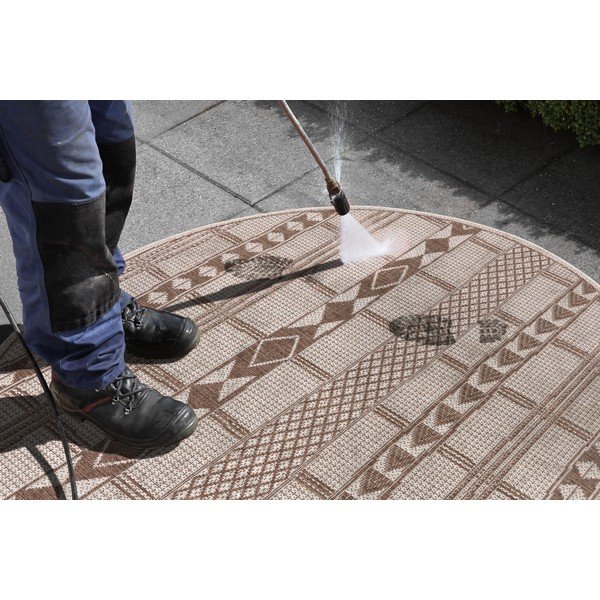 Rjavo-bež zunanja preproga Ragami Madrid, ø 120 cm-image-3
