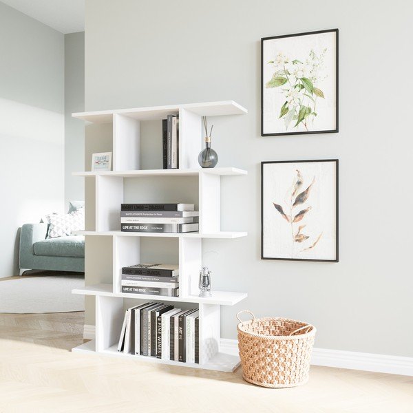 Bela knjižna polica 90x127 cm Harmon - Kalune Design-image-2