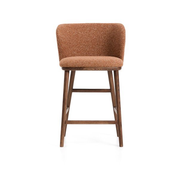 Oblazinjen barski stol v barvi terakote (višina sedeža 65 cm) Ciselia – Kave Home-image-4
