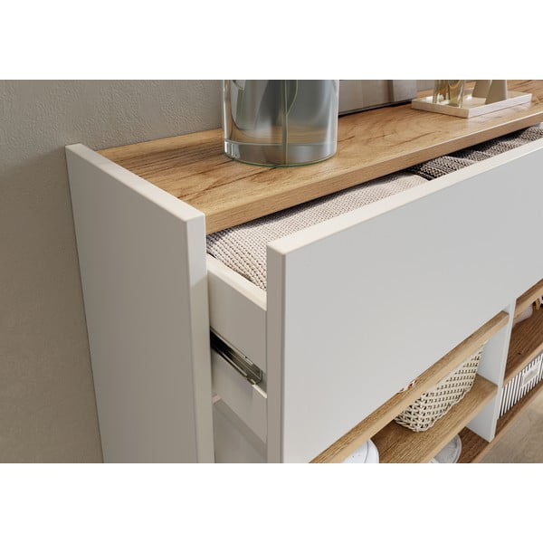 Bela omarica v hrastovem dekorju 110x57x22 cm Ameca – Germania-image-4