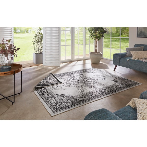 Črno-krem zunanja preproga NORTHRUGS Borbon, 200 x 290 cm-image-1