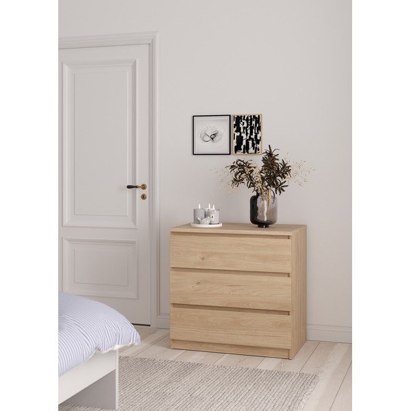 Komoda v hrastovem dekorju v naravni barvi 77x76x50 cm Naia – Tvilum-image-1
