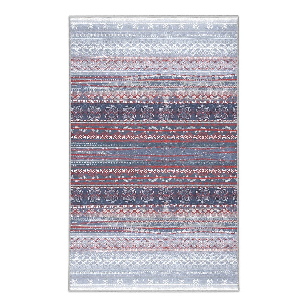 Vijolična/siva pralna preproga 80x150 cm Vintage Stripe