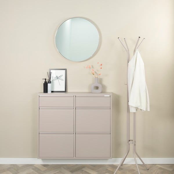 Sivorjava kovinska preklopna omarica za čevlje 98x86x15 cm Billy – Spinder Design-image-1