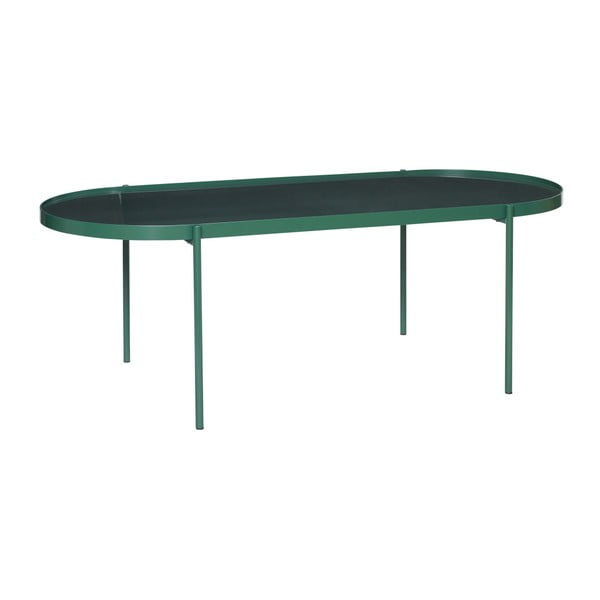 Zelena miza s steklenim vrhom Hübsch Miza, dolžina 120 cm