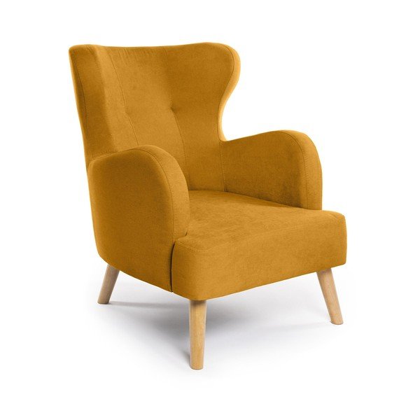Gorčično rumen fotelj z naslonom Noemye – Bonami Selection