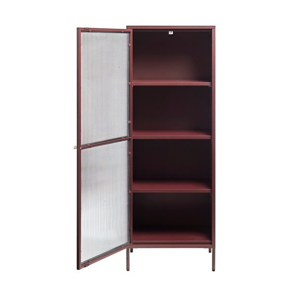 Rdeča kovinska vitrina 58x160 cm Bronco – Unique Furniture-image-2