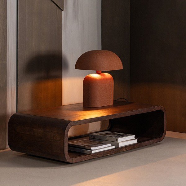 Klubska mizica iz masivnega manga v temni naravni barvi 60x120 cm Kinu – WOOOD-image-3